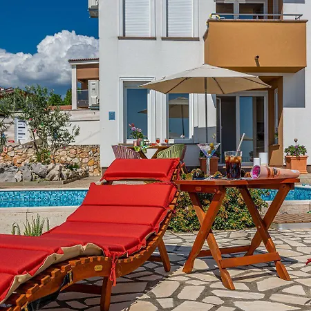 Daire Mediterranes Mit Meerblick, Privatpool, Bbq, Garage, Waschmaschine