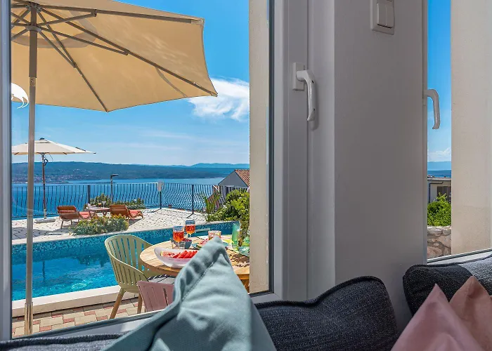 Appartamento Mediterranes Mit Meerblick, Privatpool, Bbq, Garage, Waschmaschine *
