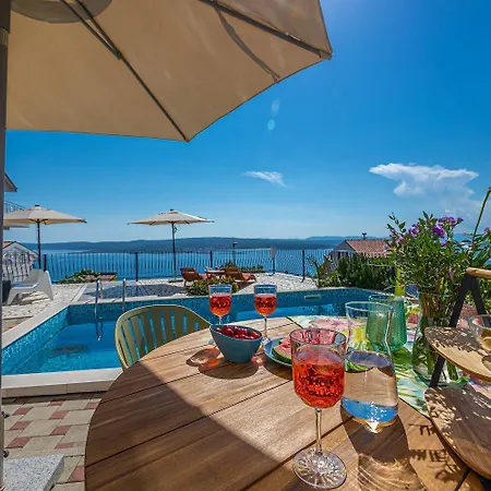 Mediterranes Mit Meerblick, Privatpool, Bbq, Garage, Waschmaschine
